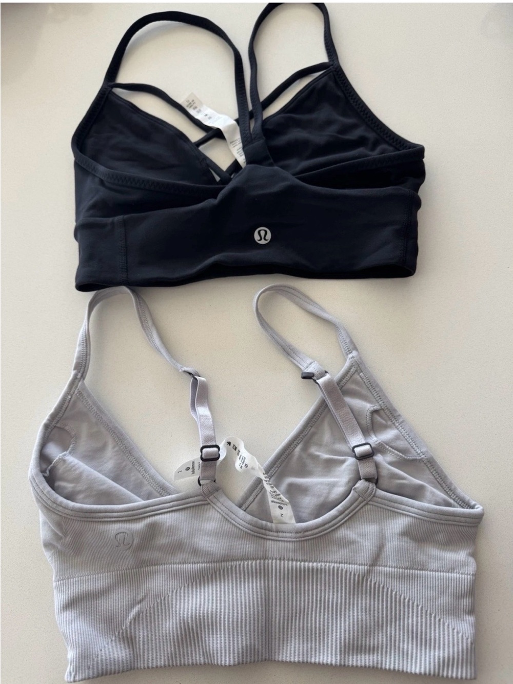 lululemon athletica Black & Light Gray Dual Strappy Sports Bras